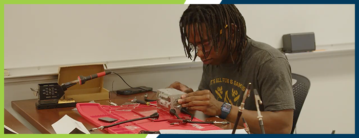 Electrical Program apprentice learning in classroom